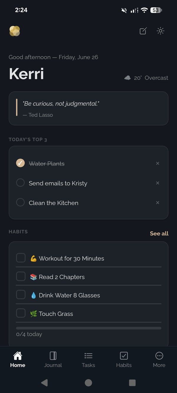 Gather Android · Slate dark